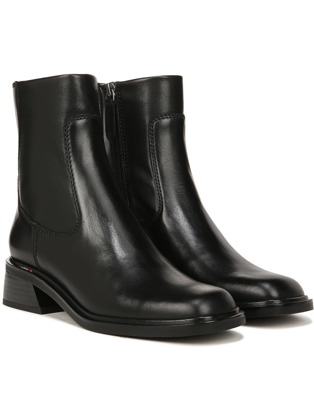 NWT - Women's Black Leather Ankle Booties with Side Zip